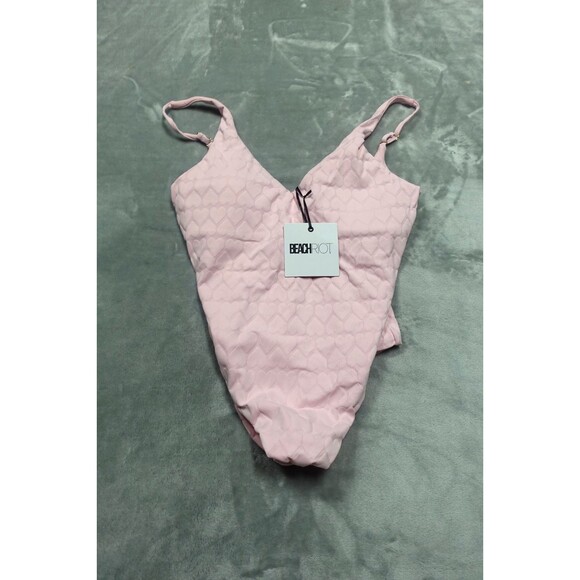 NWT Beach Riot Women's Medium Pink Reese One Piece Sands Terry - Picture 1 of 8
